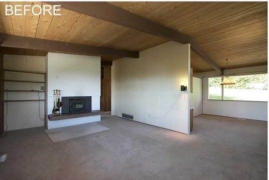 Interior living space before renovation